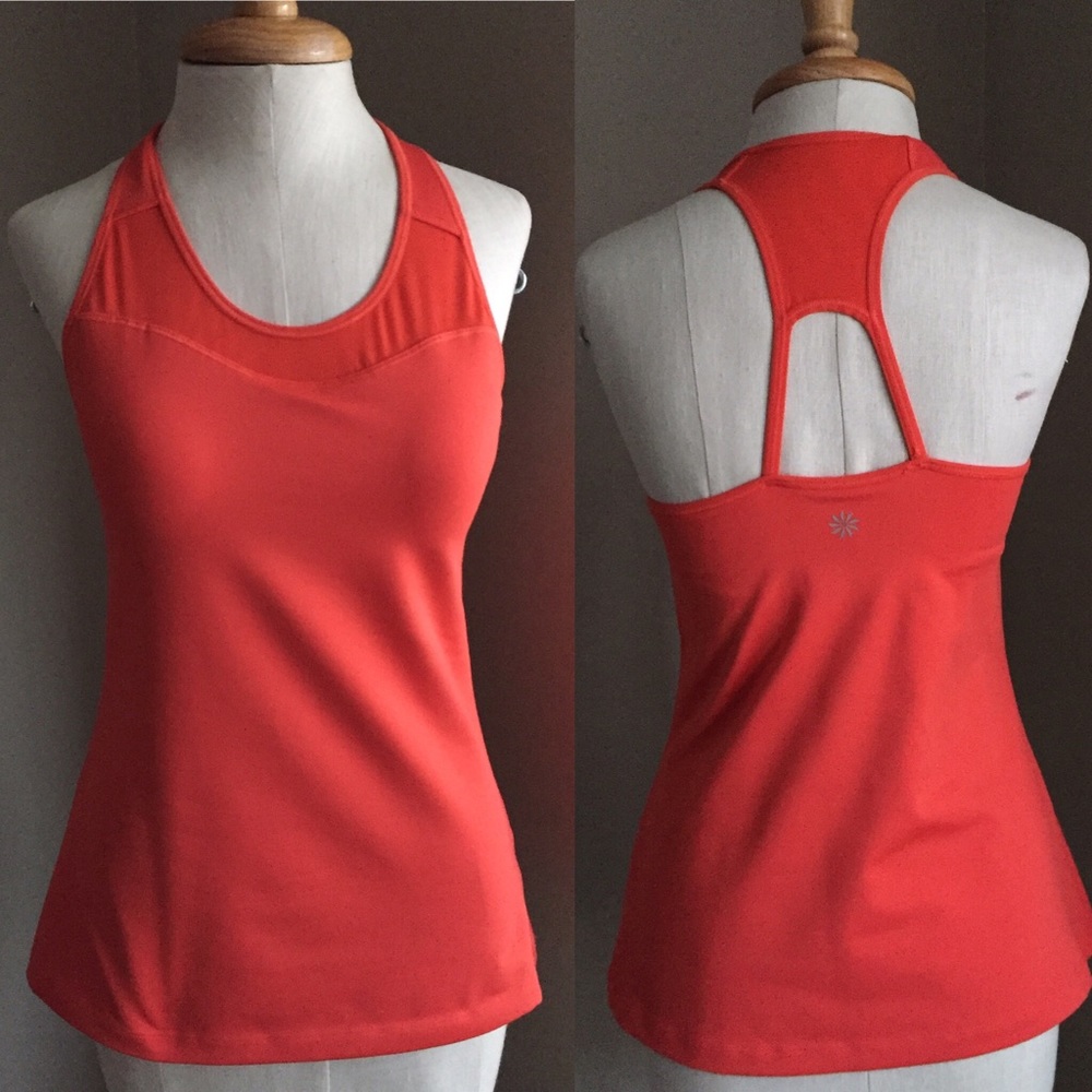 Athleta Spiral Support Tank Top Mesh Built in Bra
